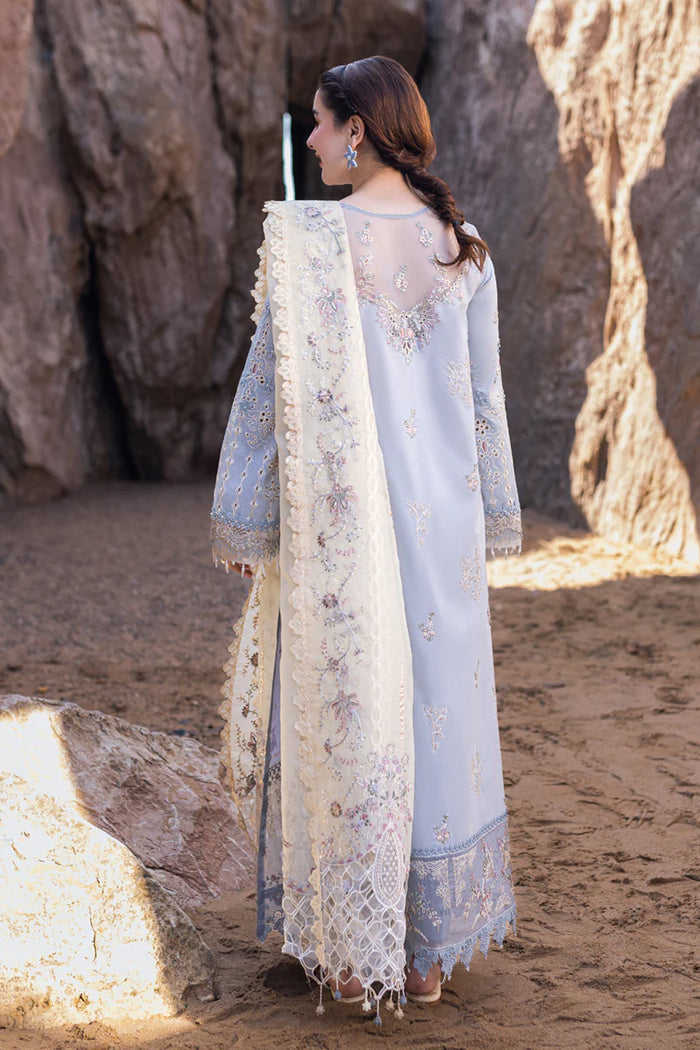 Lawn-3PC Embroidered Shirt with Organza Embroidered Dupatta-1235