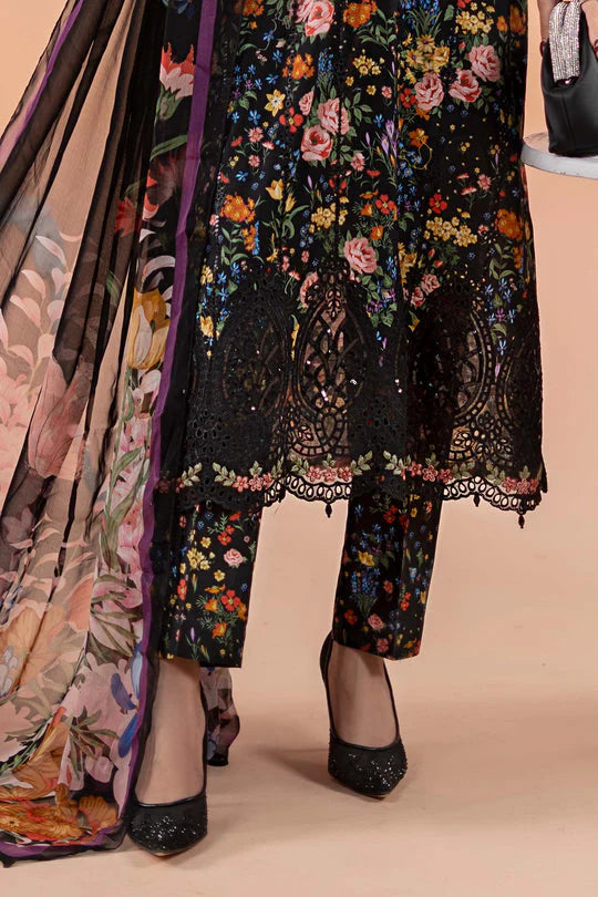 Karandi-3PC Embroidered Shirt with Karandi Printed Dupatta -3434