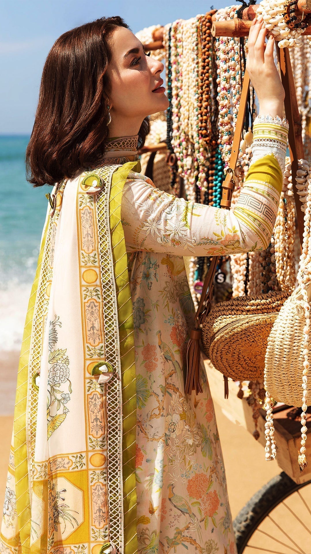 3PC-Printed Lawn Shirt With Voile Printed Dupatta-1545