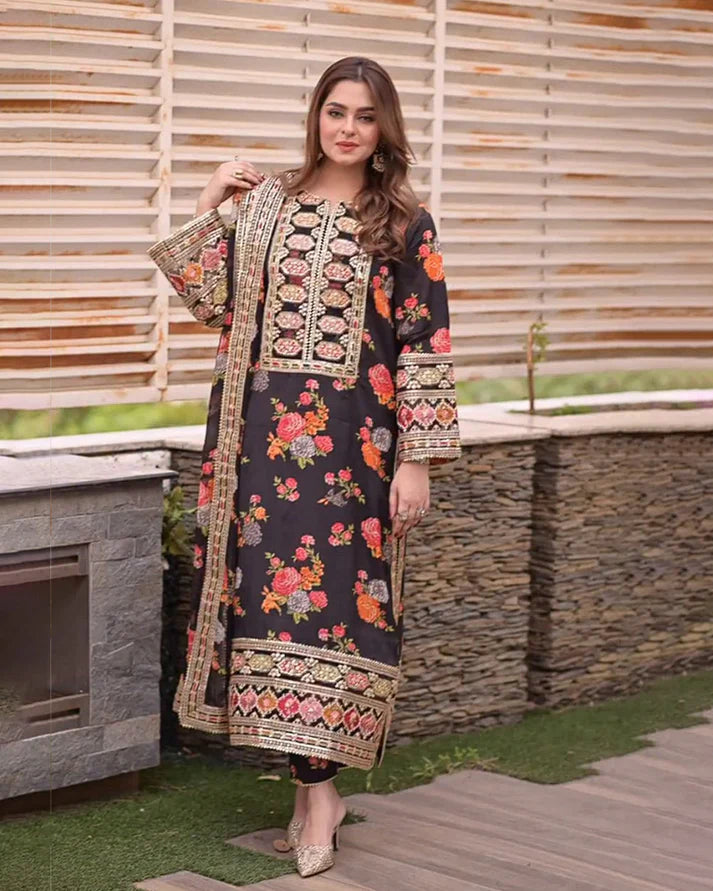 Silk 3PC Digital Printed- 1714