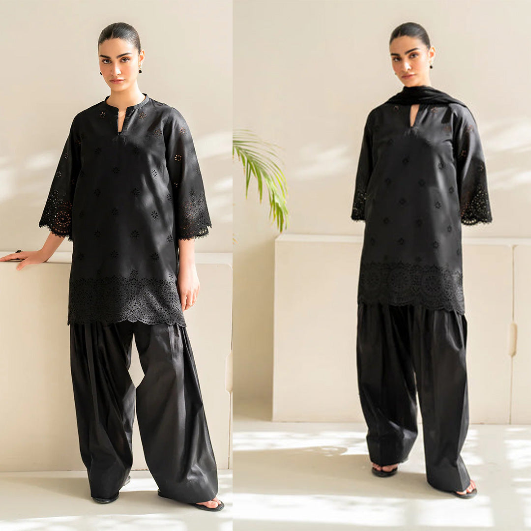 BAROQUE Dhanak 3PC Embroidered With Chiffon Dupatta-152