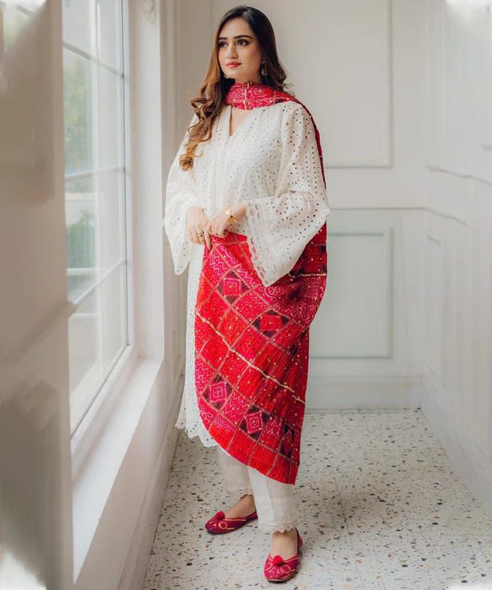 Lawn-3PC Embroidered Shirt with Digital Printed Jacquard Dupatta-1264