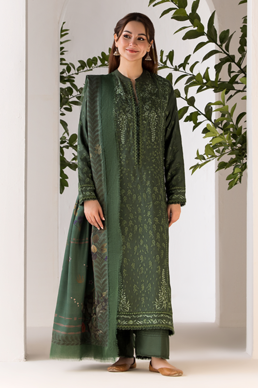 Lawn-3PC Embroidered Shirt with Digital Printed Jacquard Dupatta - 1113