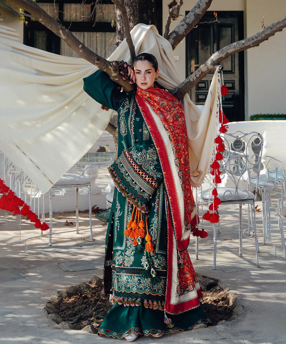 Lawn-3PC Embroidered Shirt with Digital Printed Jacquard Dupatta- 1003