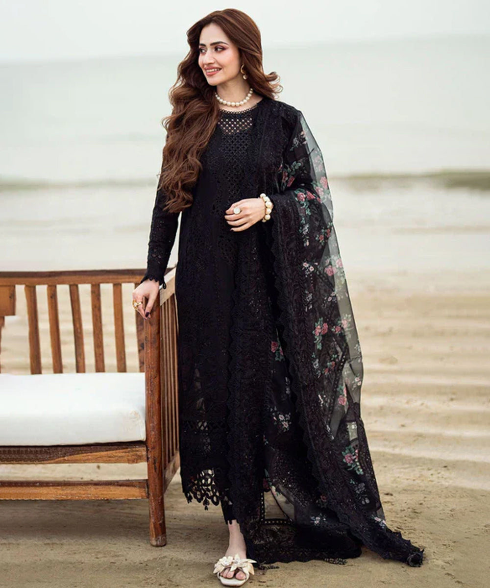 Lawn-3PC Embroidered Shirt with Organza Digital Printed Dupatta-1378