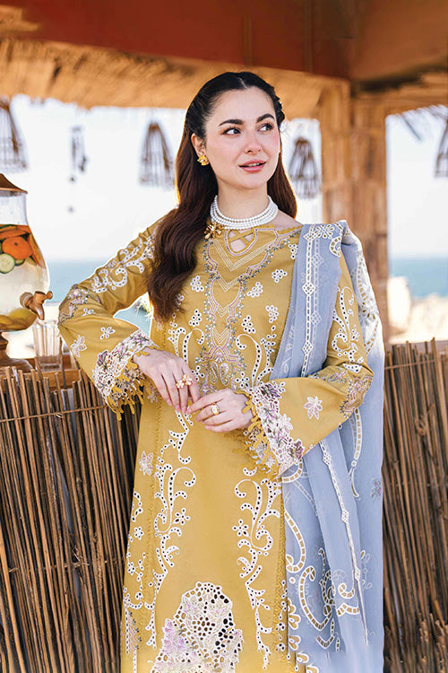 Lawn-3PC Embroidered Shirt with Organza Embroidered Dupatta-1356