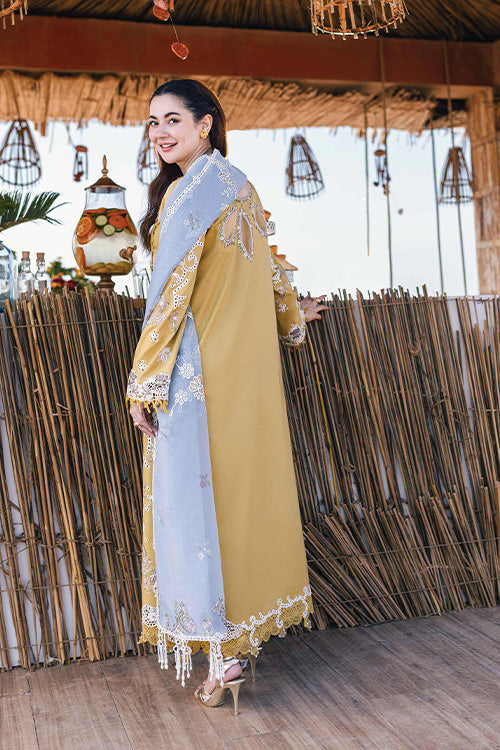 Lawn-3PC Embroidered Shirt with Organza Embroidered Dupatta-1356