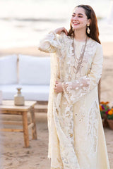 Dhanak-3PC Embroidered Shirt with Organza Digital Printed Embroidered Dupatta- 3360