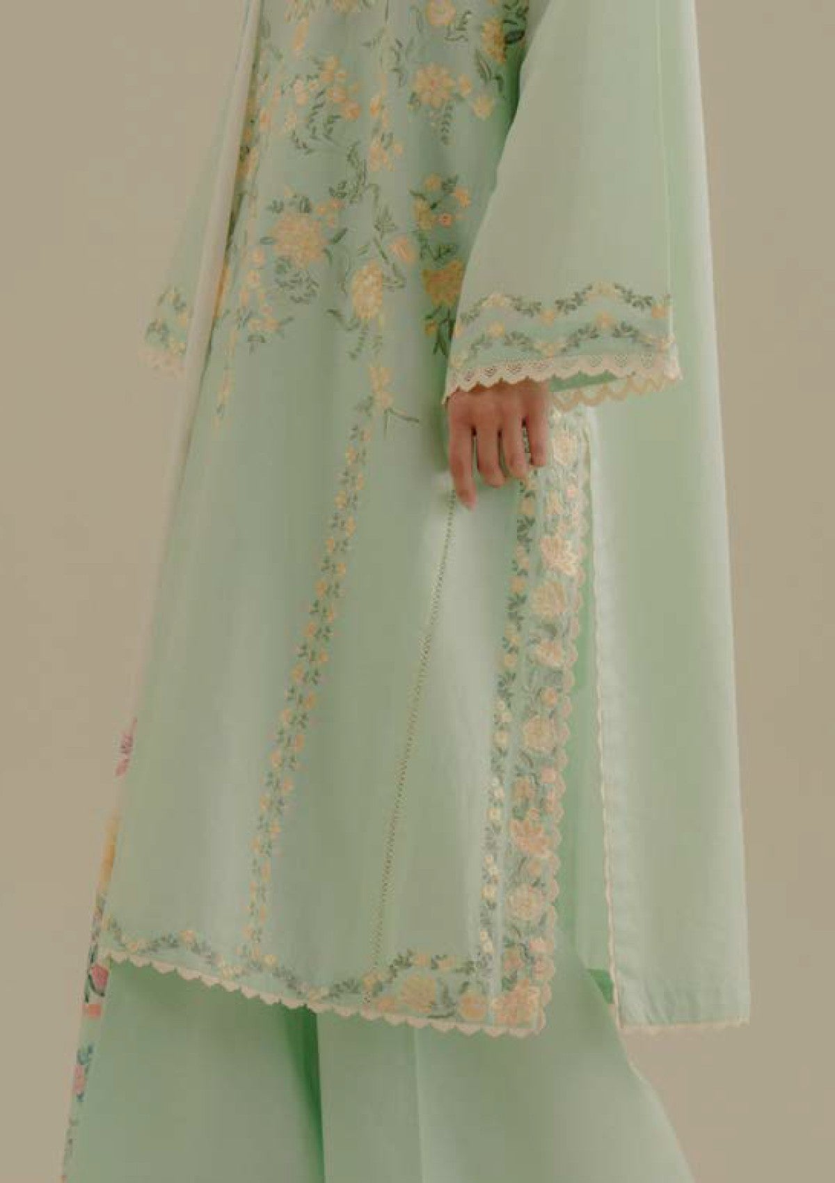 Lawn-3PC Embroidered Shirt with Digital Printed Jacquard Dupatta-1395