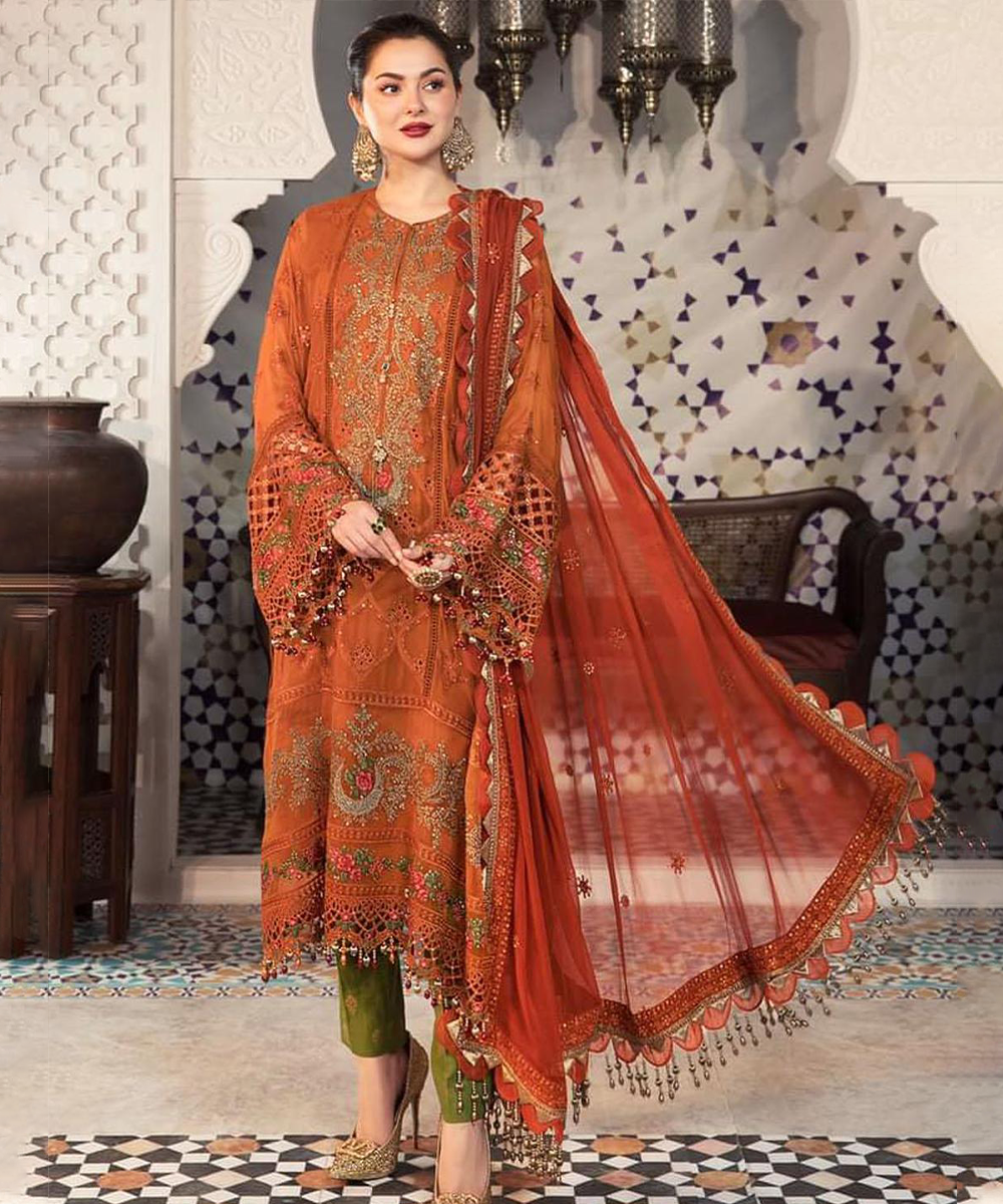 MARIA B Lawn-3PC Embroidered With Chiffon Embroidered Dupatta-1137