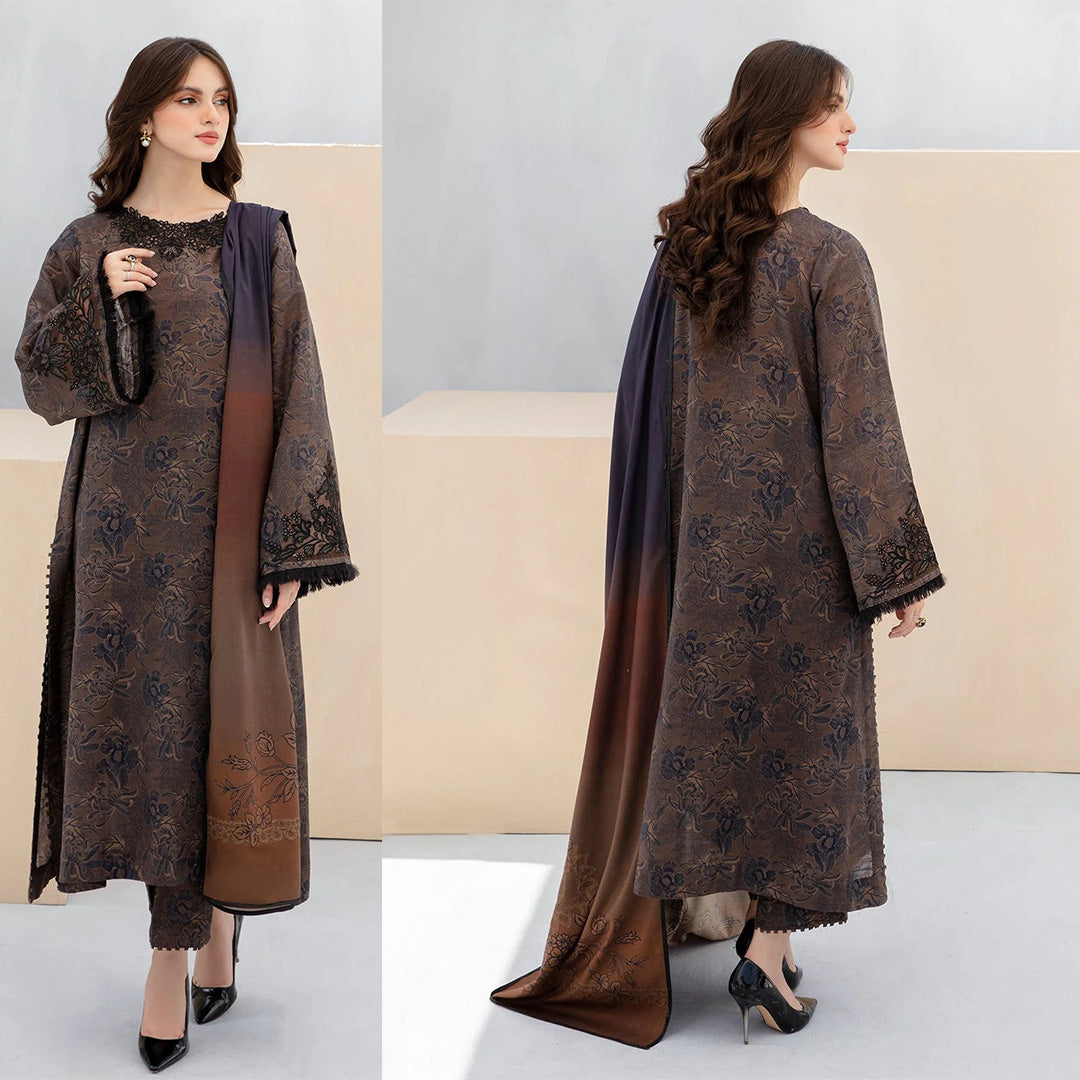 BAROQUE 3PC KARANDI PRINTED SHIRT WITH KARANDI PRINTED DUAPTTA AND TROUSER-804