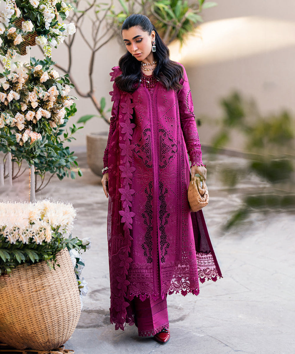 Lawn-3PC Embroidered Shirt with Organza Embroidered Dupatta-1360