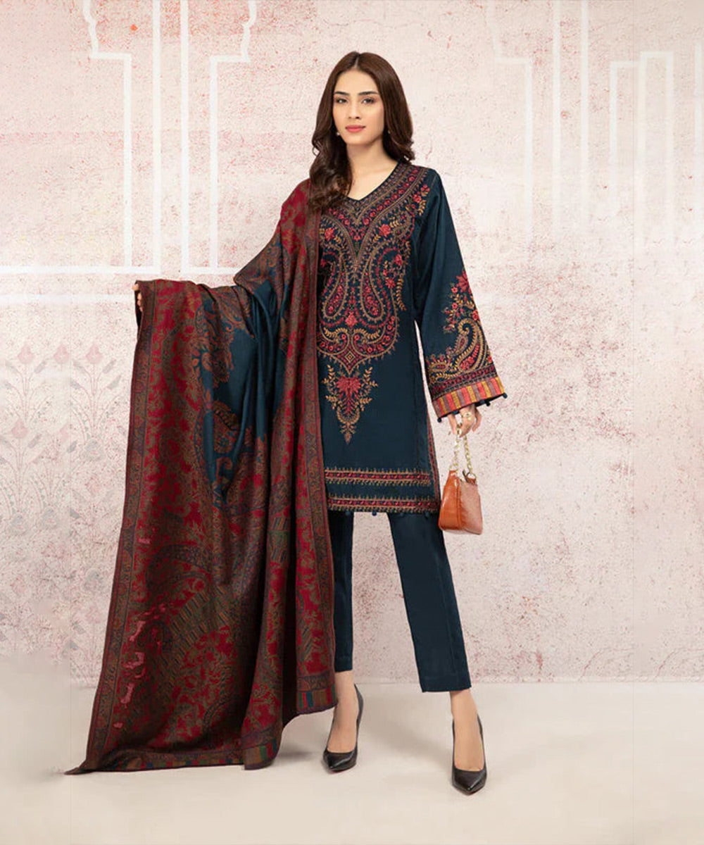 MARIA B Lawn-3PC Embroidered with Digital printed  Dupatta-1094