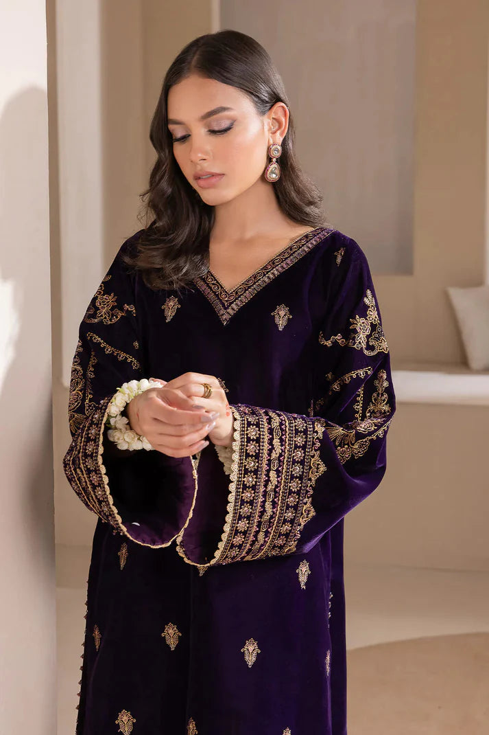Velvet-3pc Embroidered with Organza Embroidered Dupatta-953