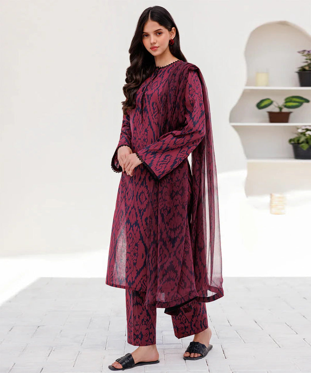 KARANDI 3PC PRINTED SHIRT WITH KARANDI PRINTED DUAPTTA AND TROUSER-822
