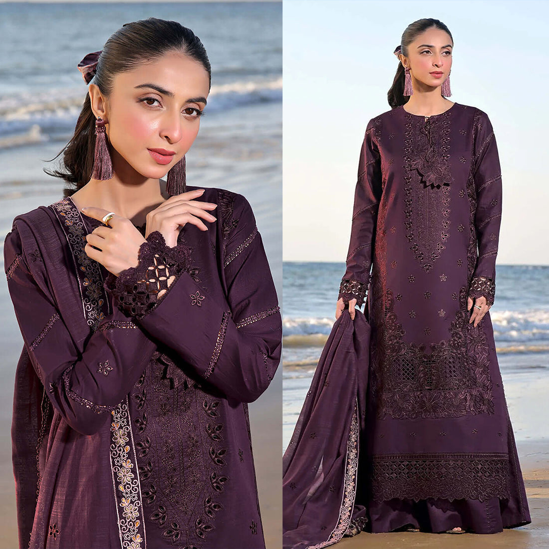 Dhanak 3PC Embroidered With Dhanak Embroidered Dupatta-176