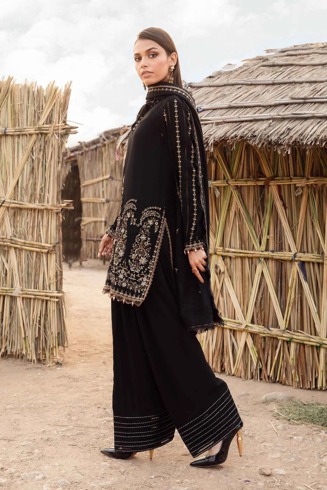 Maria B Lawn 3PC Embroidered Shirt with Embroidered Dupatta-1077