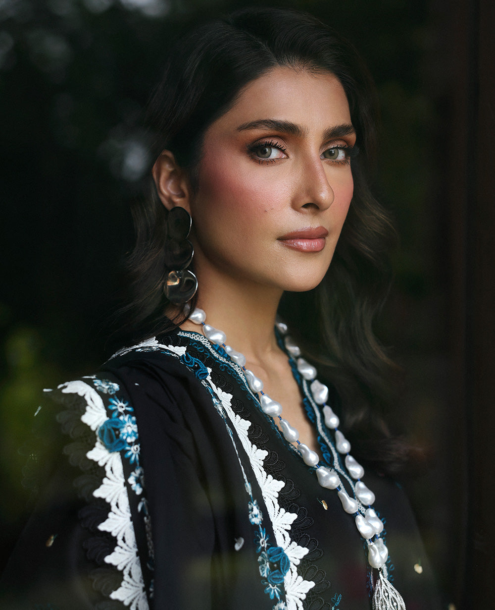 Dhanak-3PC Embroidered Shirt with Dhanak Embroidered Dupatta -3345