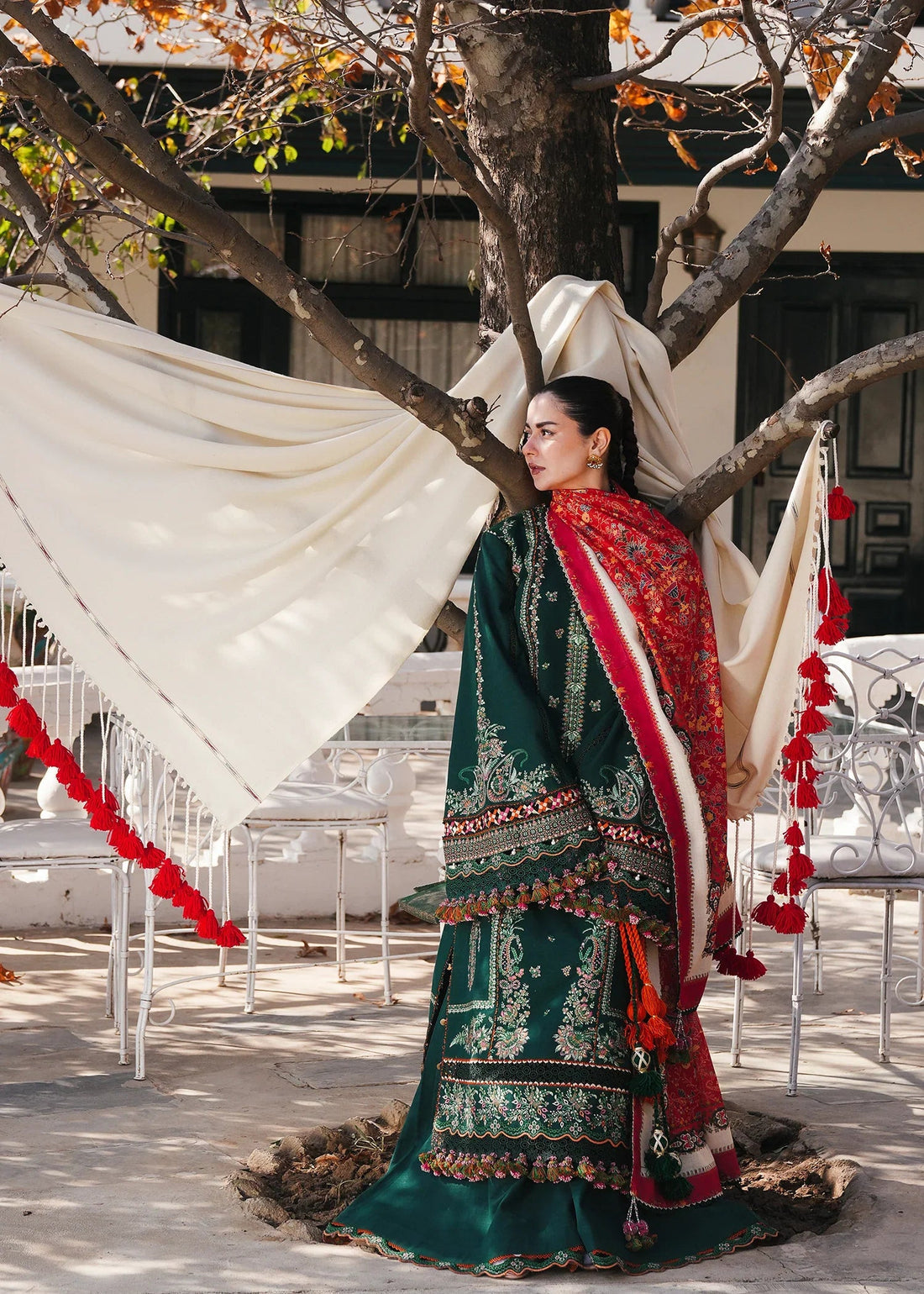 Lawn-3PC Embroidered Shirt with Digital Printed Jacquard Dupatta- 1003