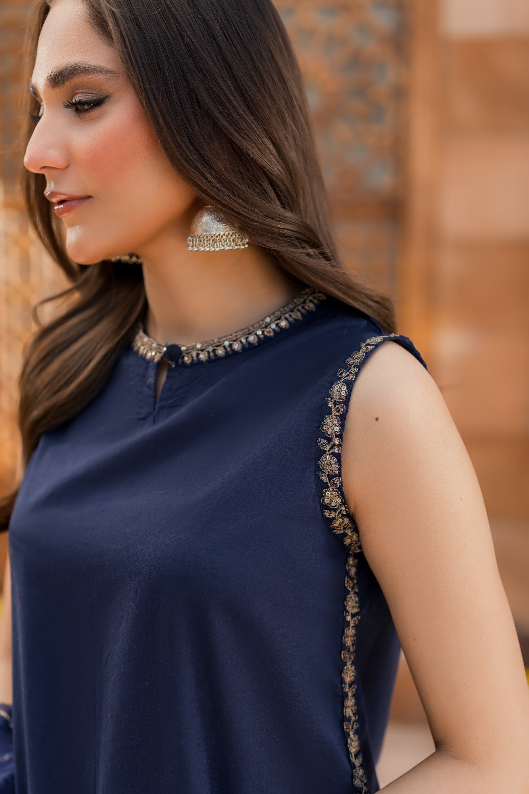 Dhanak -3PC Embroidered Shirt With Organza Embroidered Dupatta-3354