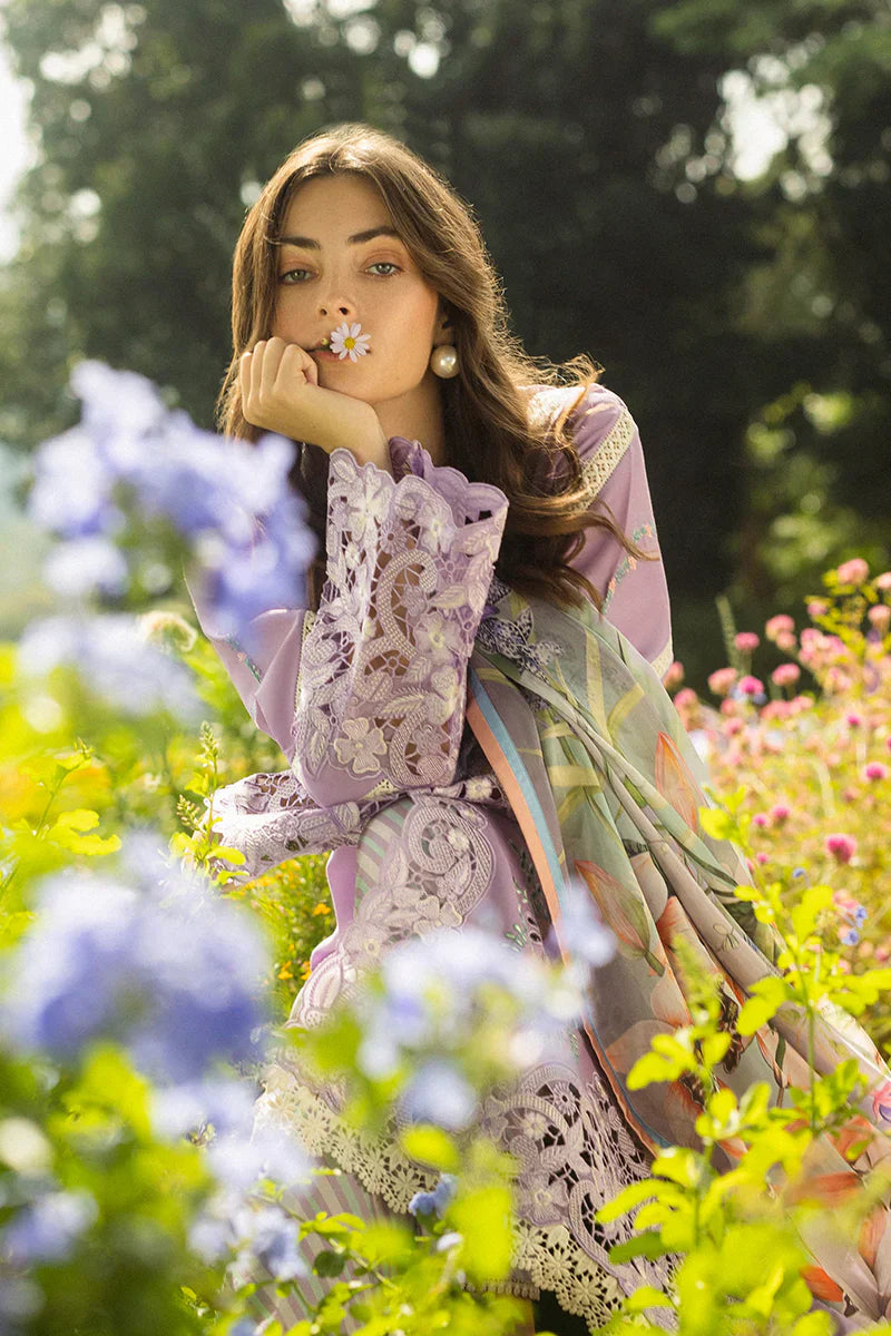 Lawn-3PC Embroidered Shirt with Digital Printed Jacquard Dupatta-1416