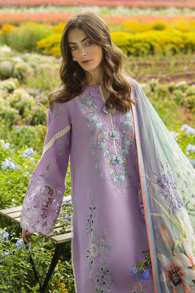 Lawn-3PC Embroidered Shirt with Digital Printed Jacquard Dupatta-1416