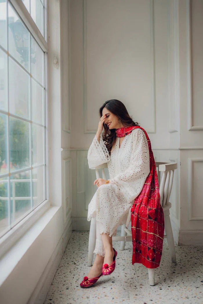 Lawn-3PC Embroidered Shirt with Digital Printed Jacquard Dupatta-1264