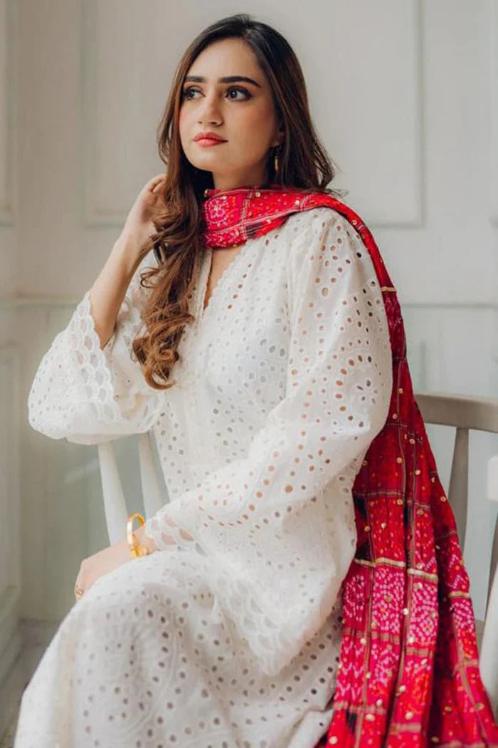 Lawn-3PC Embroidered Shirt with Digital Printed Jacquard Dupatta-1264