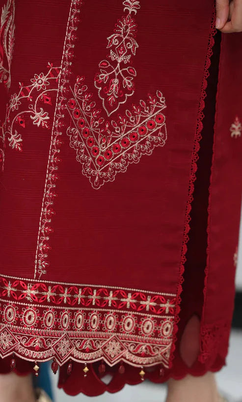 Dhanak-3PC Embroidered Shirt with Digital Printed Wool Shawl - 3527