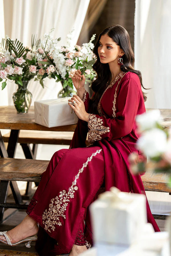 Dhanak 3PC Embroidered Shirt with Dhanak Embroidered Dupatta-3431