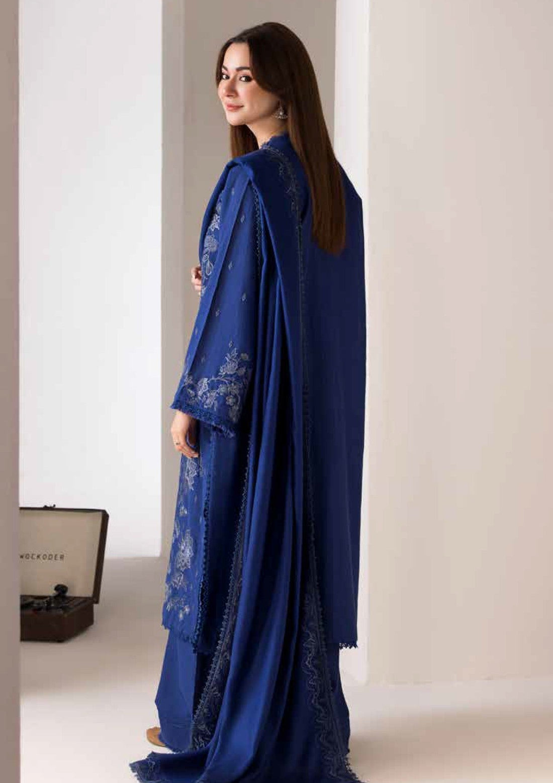 SOBIA NAZIR - 3PC DHANAK EMBROIDERED SHIRT WITH EMBROIDERED SHAWL AND TROUSER-145