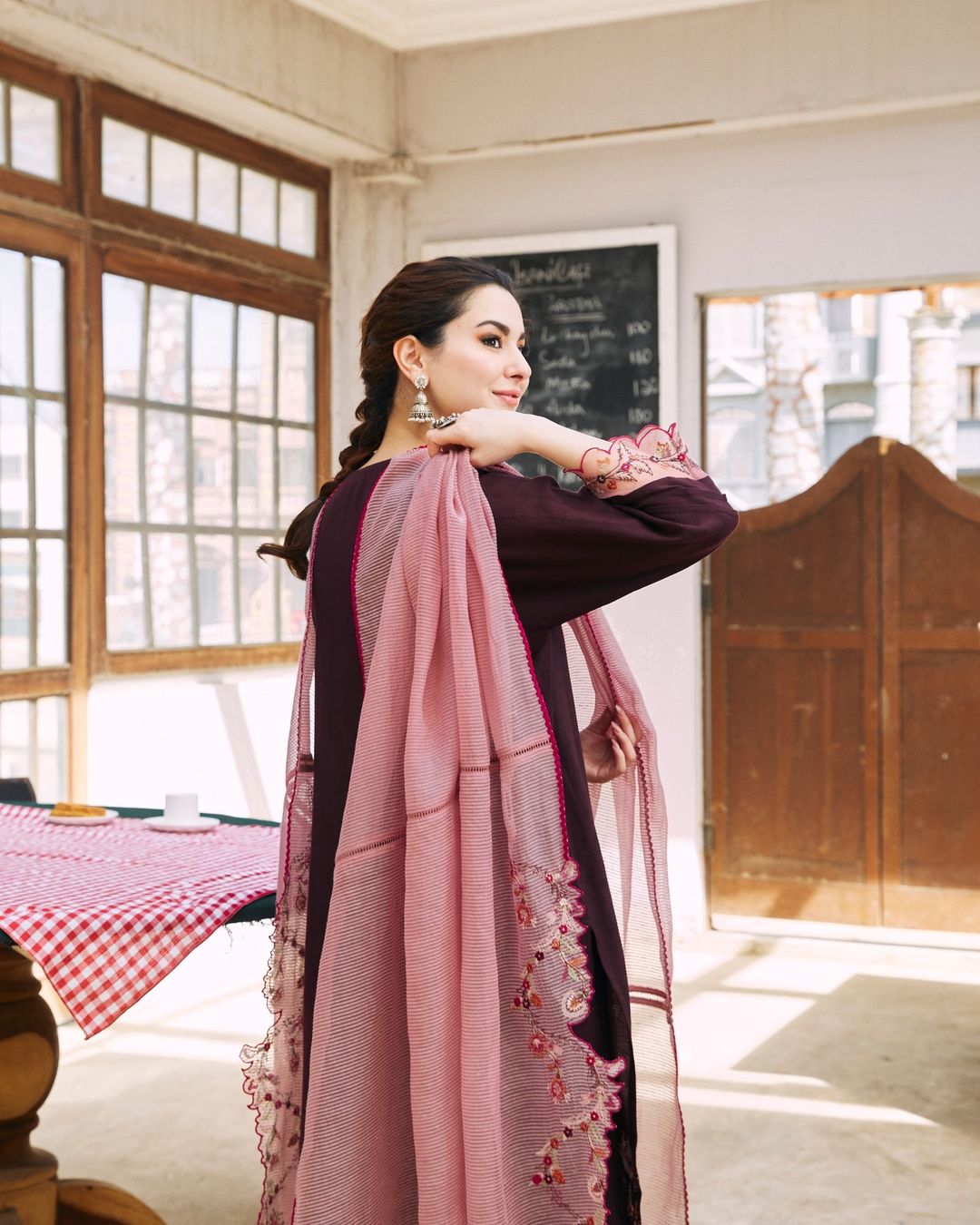 Dhanak-3PC Embroidered Shirt with Organza Embroidered Dupatta- 3420