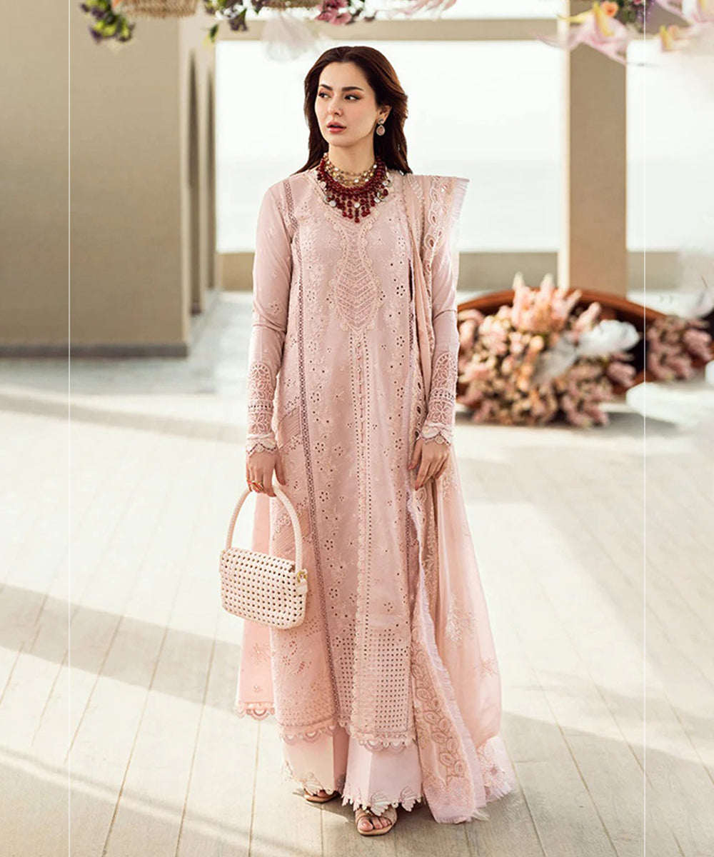 Lawn-3PC Embroidered Shirt with Organza Embroidered Dupatta-1270