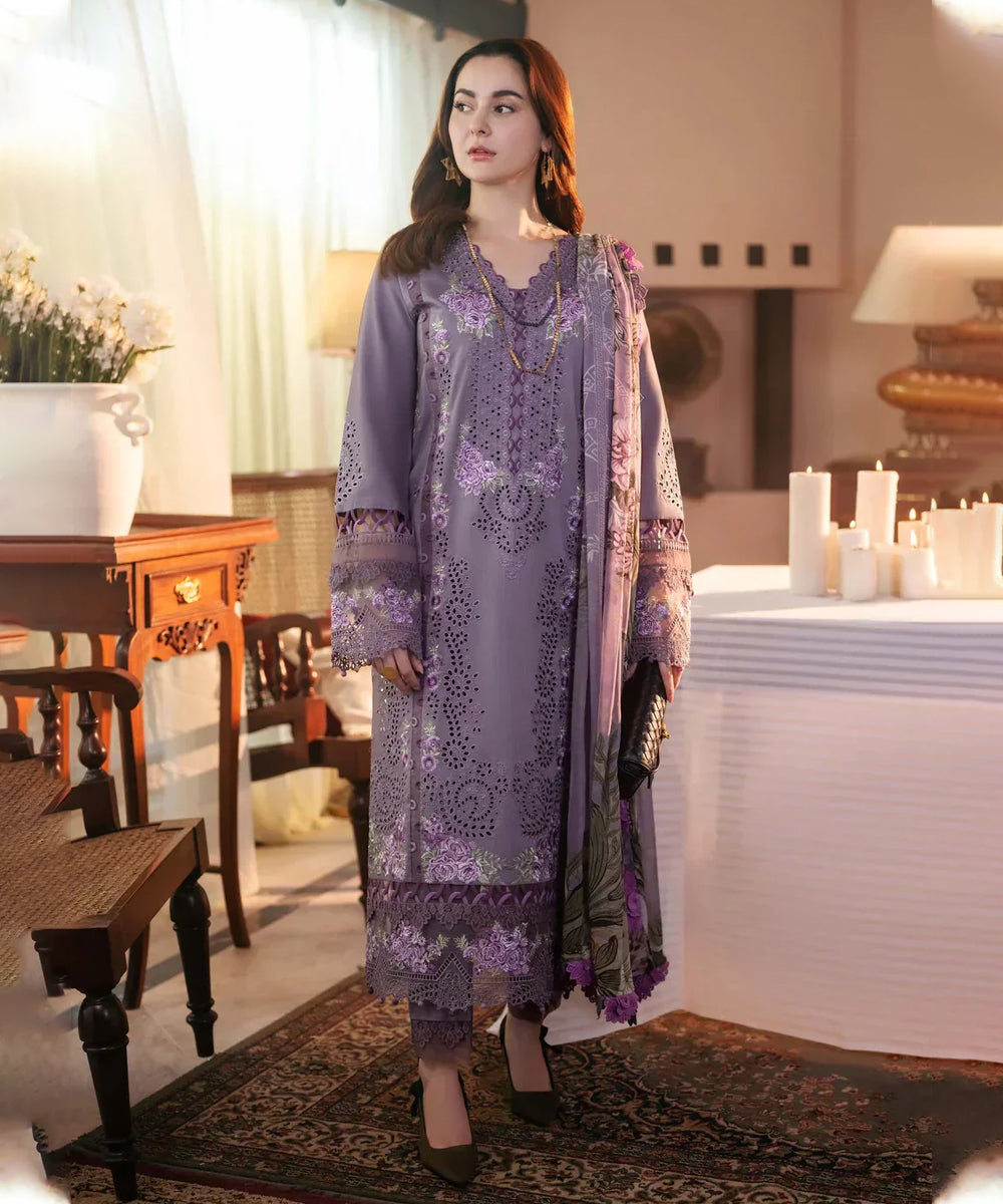 Lawn-3PC Embroidered Shirt with Digital Printed Jacquard Dupatta - 1375