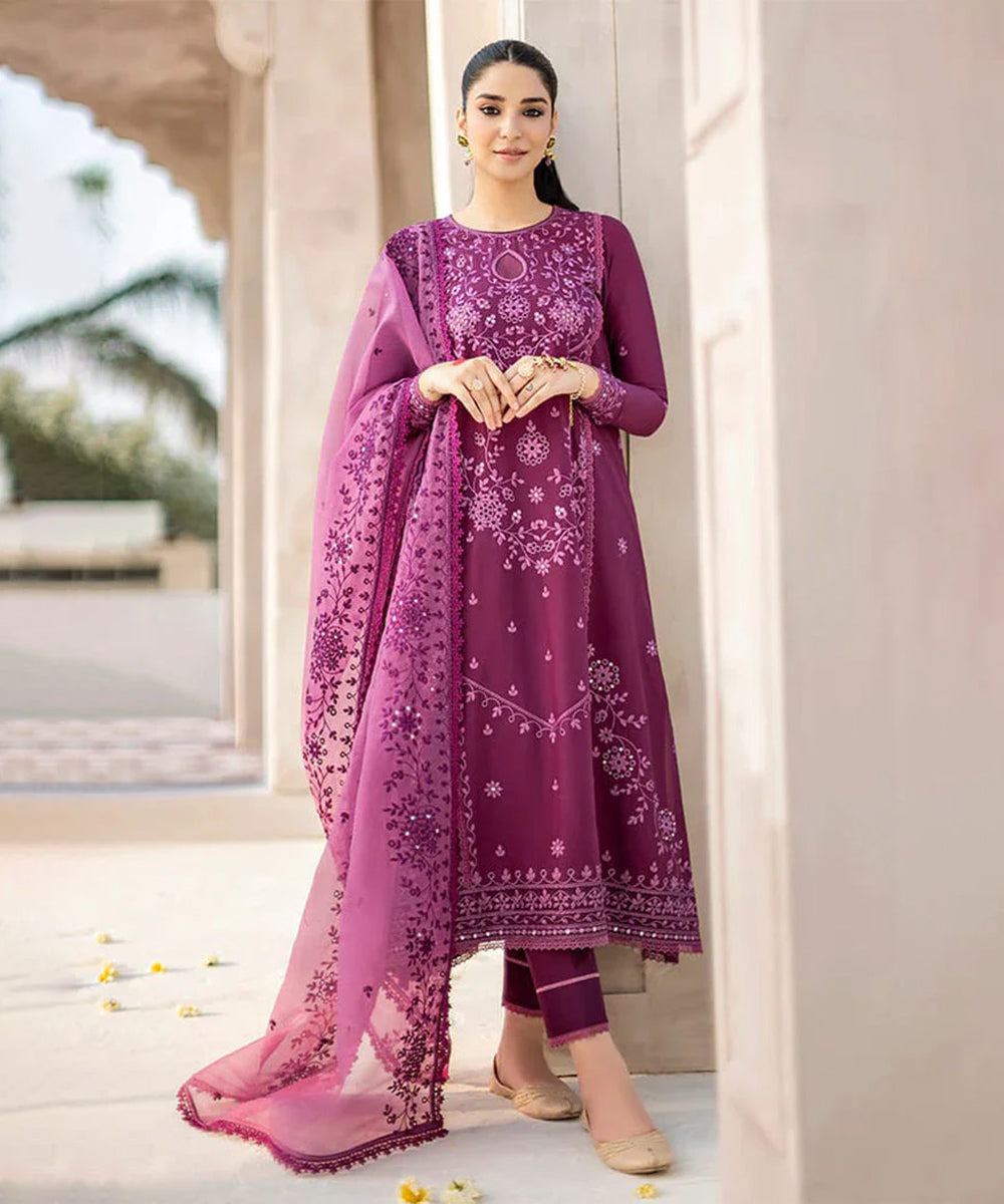 Lawn-2PC EMBROIDERED SHIRT AND TROUSER - 1219