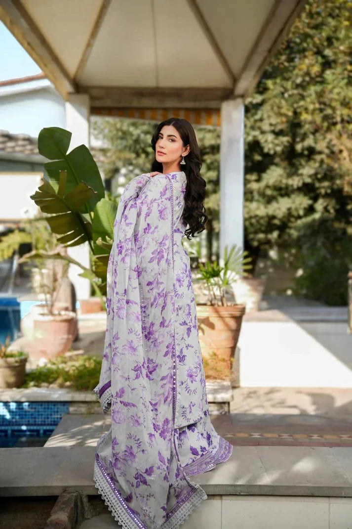 Karandi-3PC Embroidered Shirt with Karandi Printed Dupatta -1712