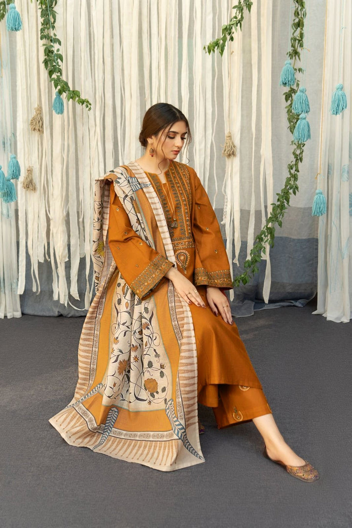 URGE 3PC Dhanak Embroidered-651