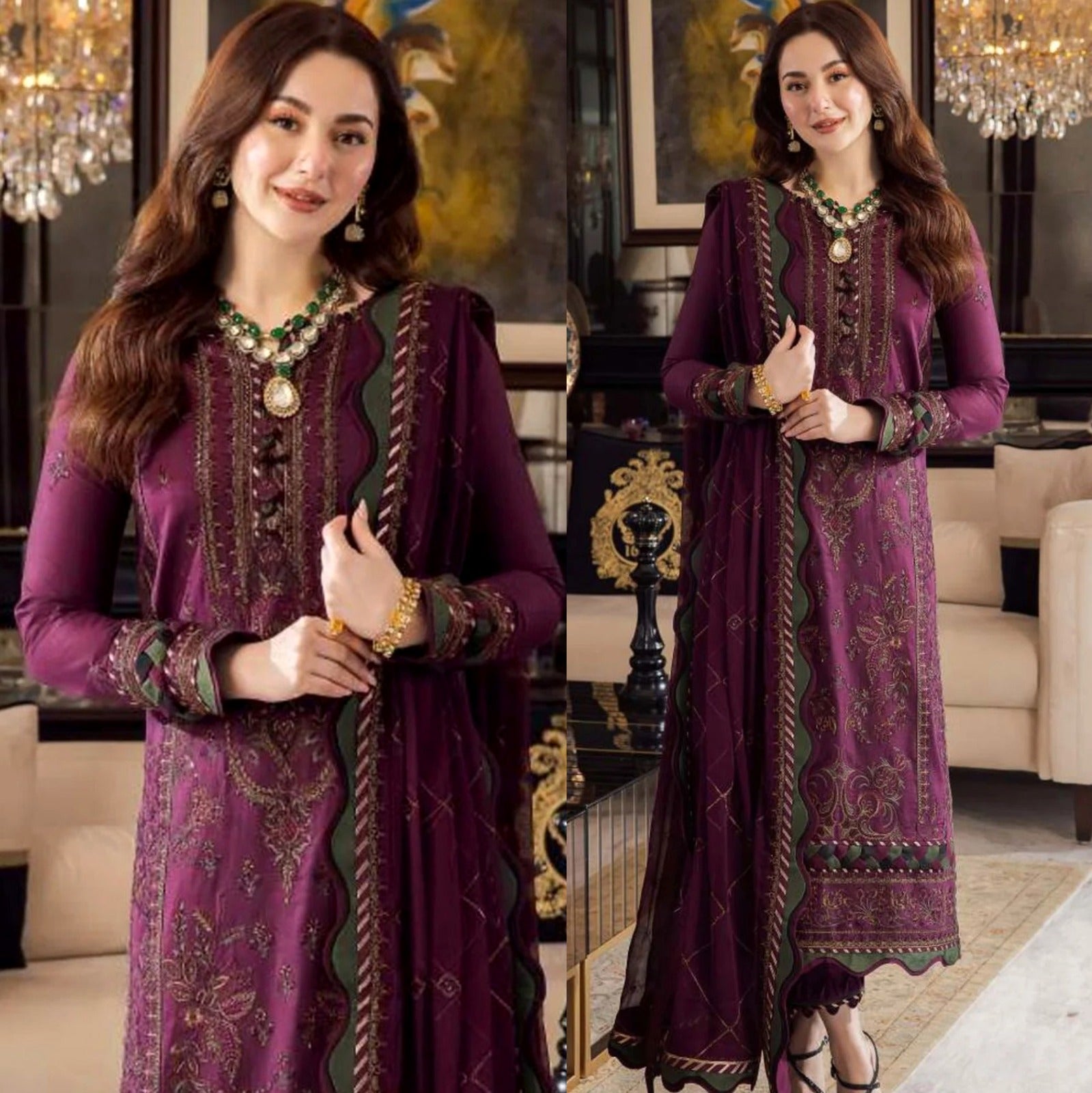 Asim Jofa Dhanak 3PC Embroidered With Chiffon Embroidered Dupatta-673