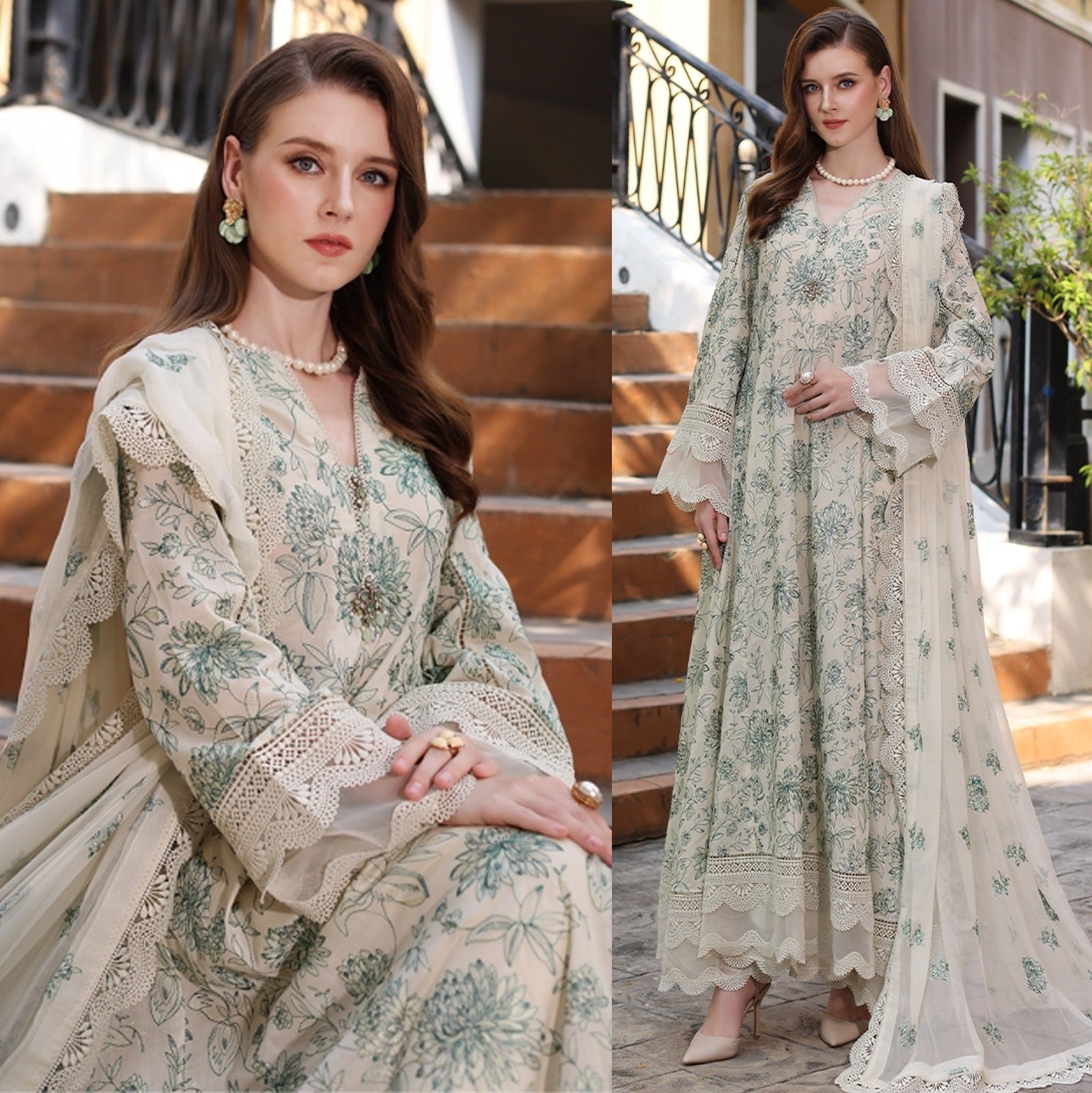 Bareeze Dhanak 3PC Embroidered With Chiffon Embroidered Dupatta-124