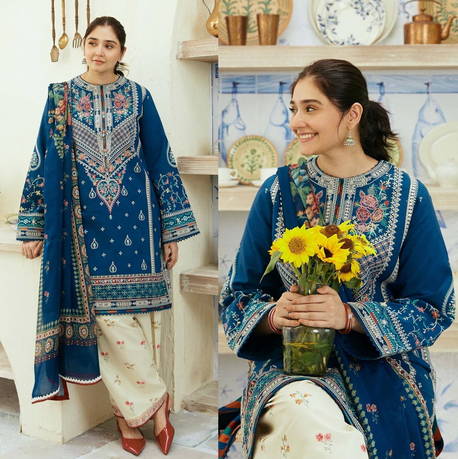 Dhanak-3PC Embroidered Shirt With Digital Printed Wool Shawl-668