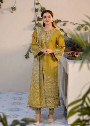 Lawn-3PC Embroidered Shirt with Digital Printed Jacquard Dupatta - 1324
