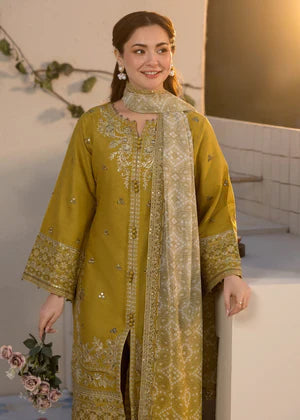 Lawn-3PC Embroidered Shirt with Digital Printed Jacquard Dupatta - 1324