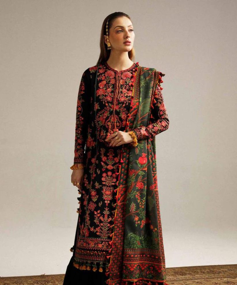Hussain Rehar Dhanak 3PC Embroidered With Digital Printed Dupatta-173