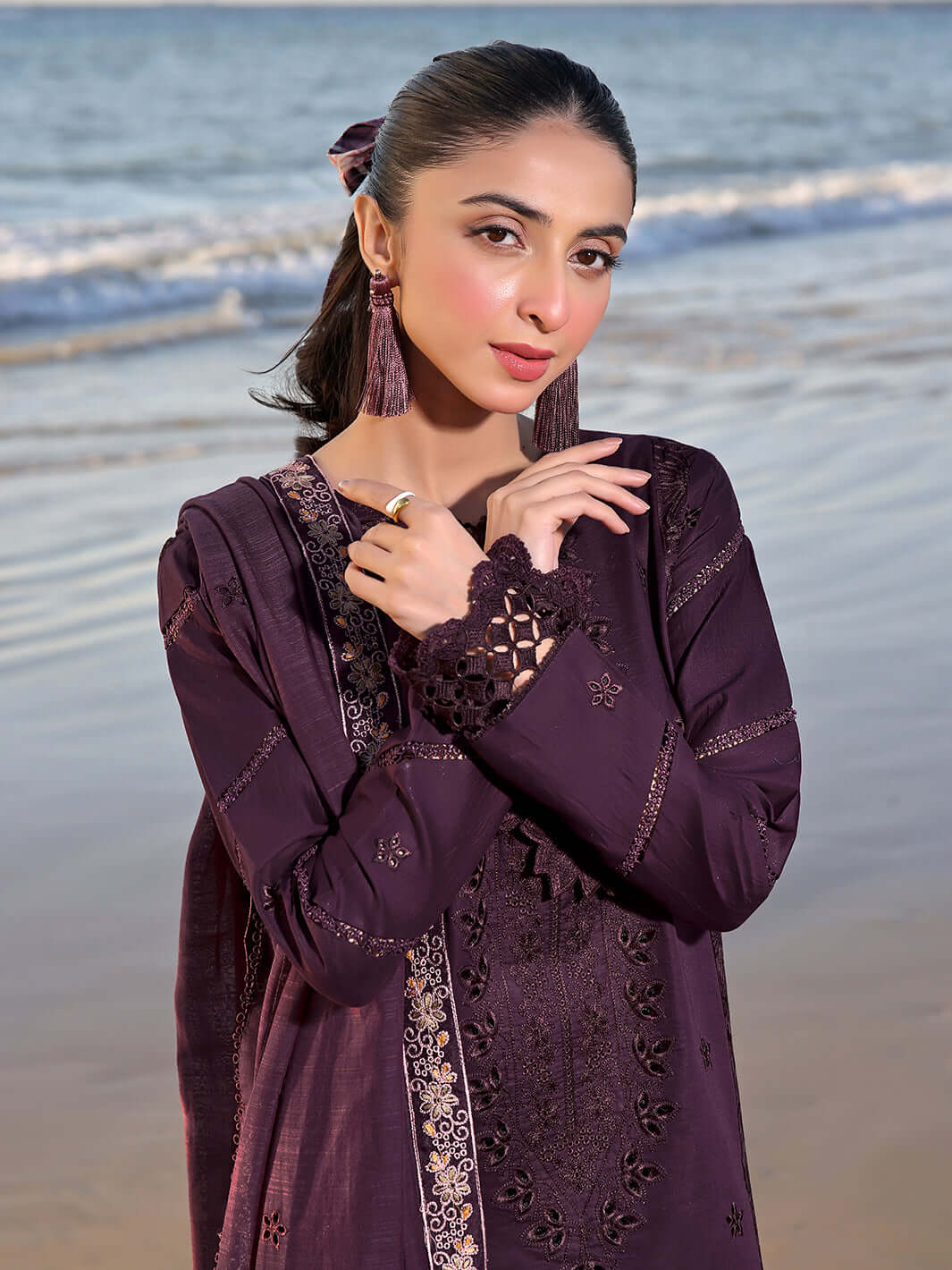 Maria B Dhanak 3PC Embroidered With Dhanak Embroidered Dupatta-176