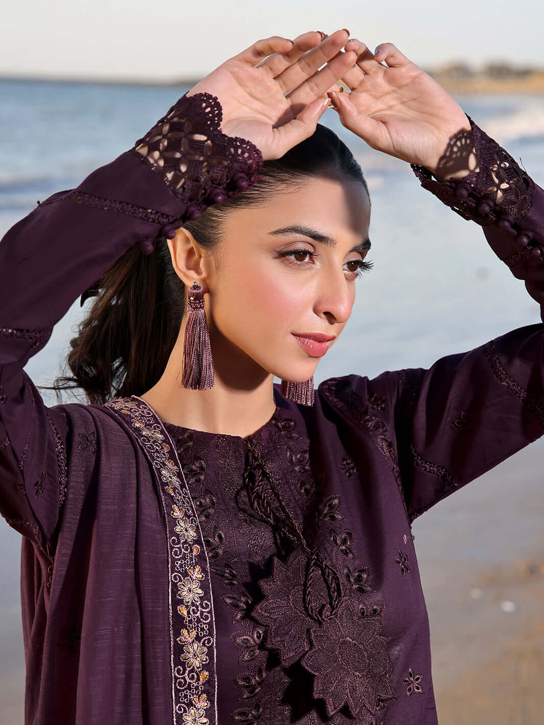 Maria B Dhanak 3PC Embroidered With Dhanak Embroidered Dupatta-176