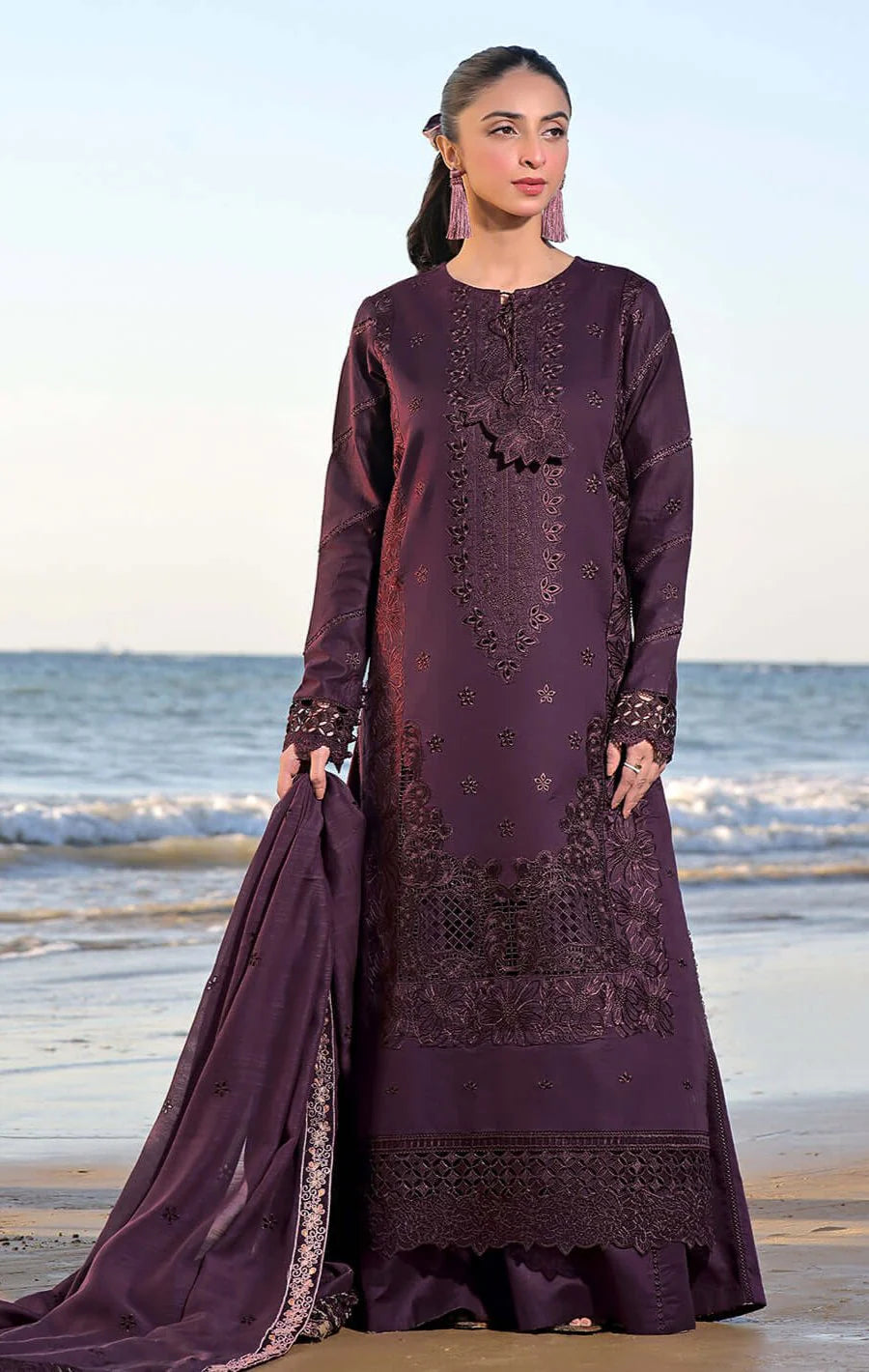 Maria B Dhanak 3PC Embroidered With Dhanak Embroidered Dupatta-176