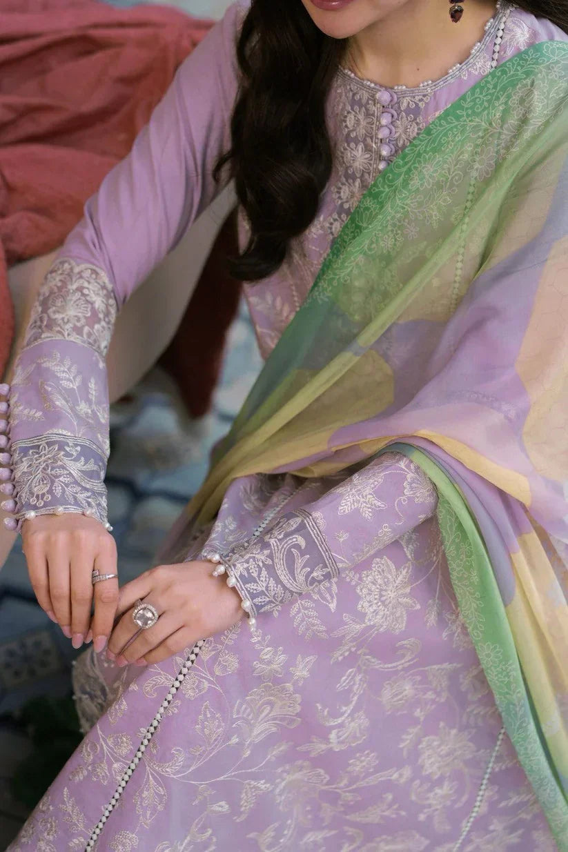 Lawn-3PC Embroidered Shirt with Digital Printed Jacquard Dupatta - 1376