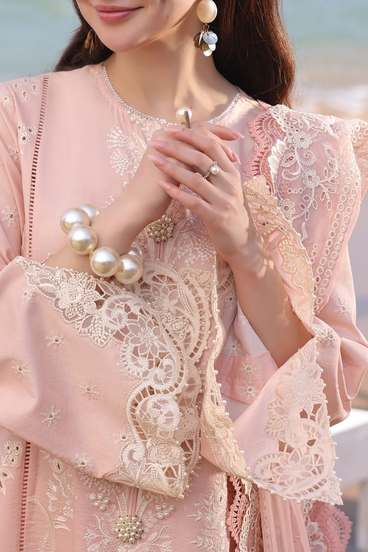 Lawn-3PC Embroidered Shirt with Organza Embroidered Dupatta-1427